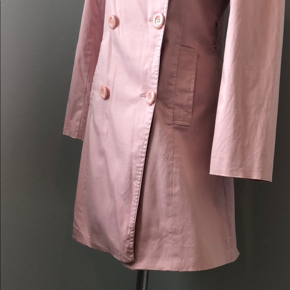 MaxMara Double Breasted Trench Coat Pink Small - Picture 7 of 8